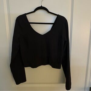 LULULEMON Women's Black V-Neck Long Sleeve Top